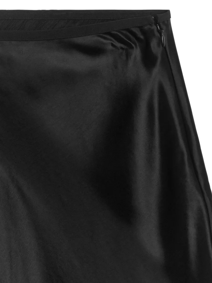 Bias-Cut Satin Skirt