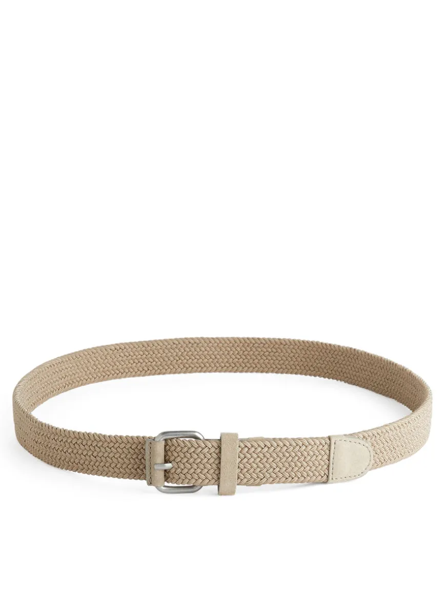 Braided Leather Trimmed Belt