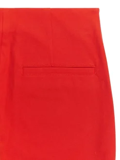 Cropped Cotton Stretch Trousers