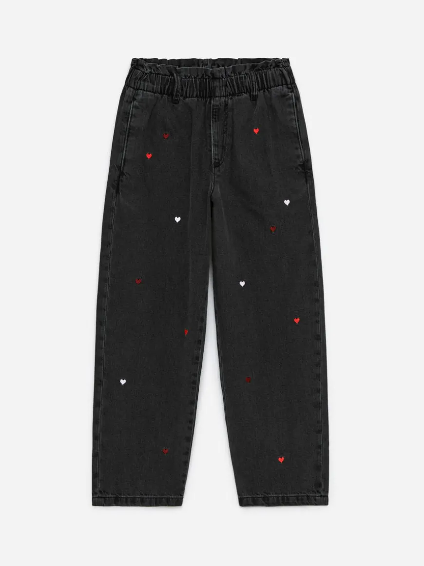 Embroidered Paperbag Trousers