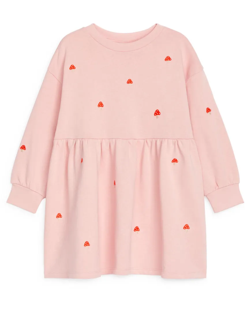 Embroidered Sweatshirt Dress