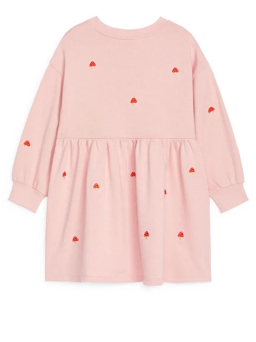 Embroidered Sweatshirt Dress