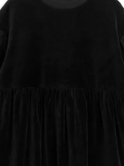 Gathered Velour Dress