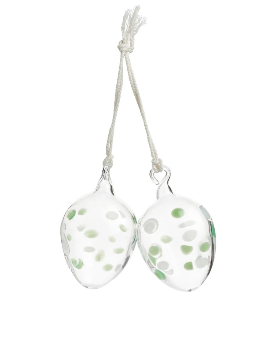 Hanging Glass Ornaments Set Of 2