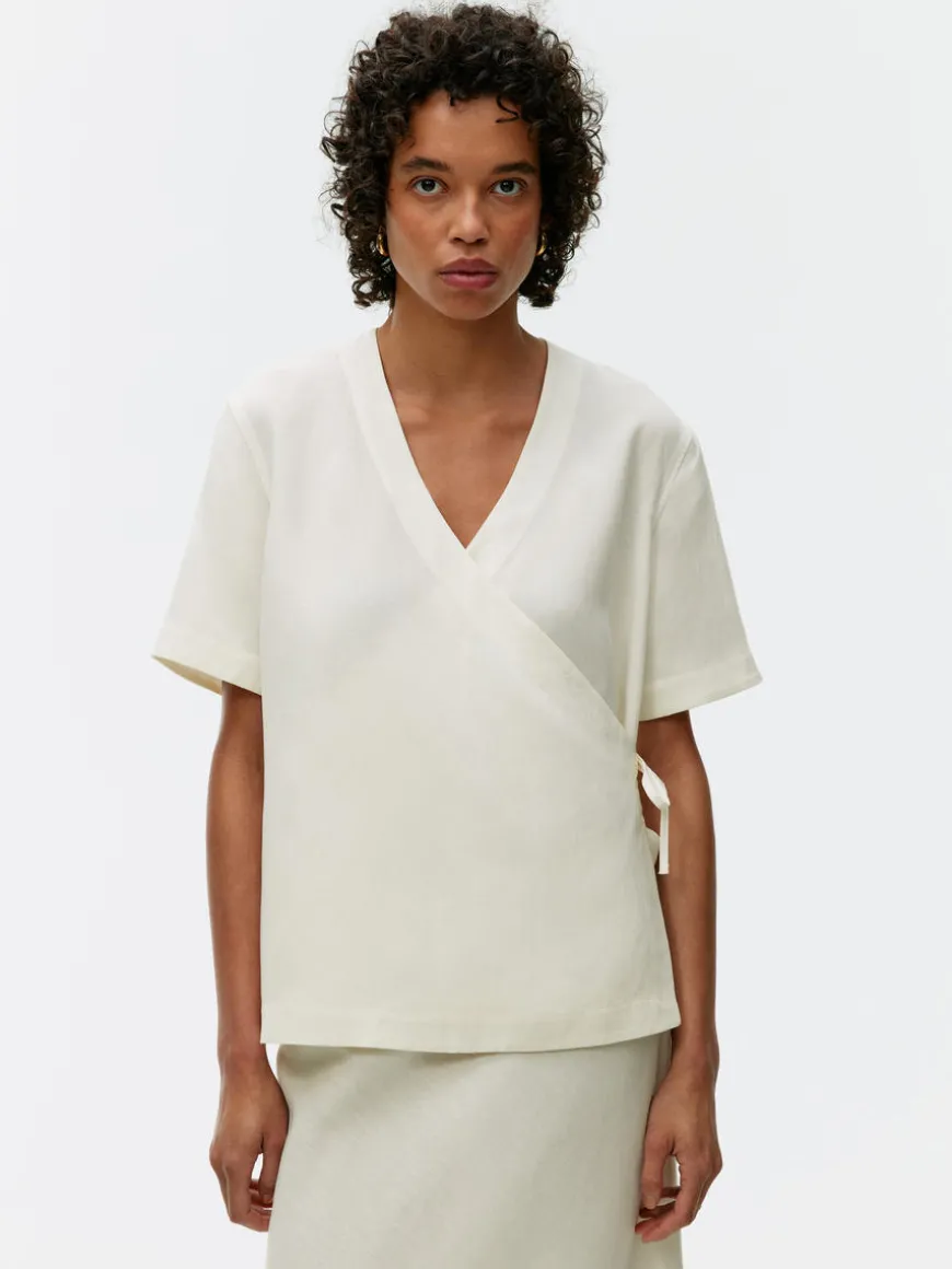Lyocell-Linen Wrap Shirt