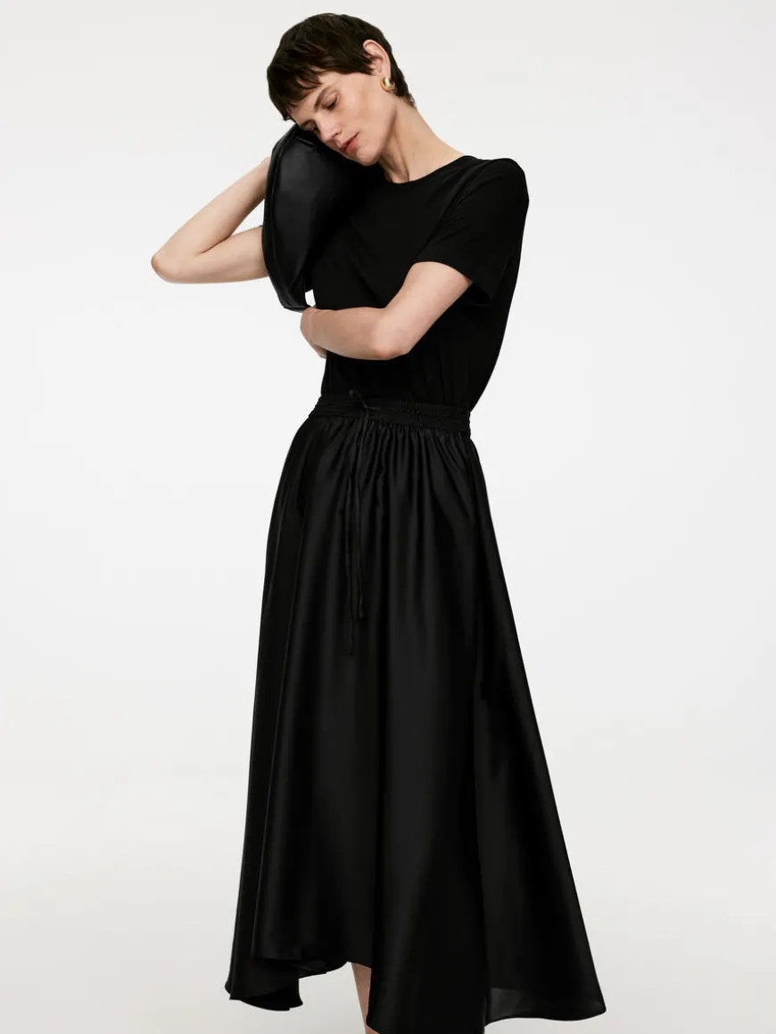 Midi Satin Skirt