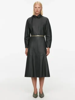 Panel Leather Skirt