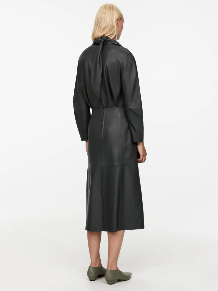 Panel Leather Skirt