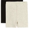 Ribbed Jersey Bicycle Shorts, Set Of 2