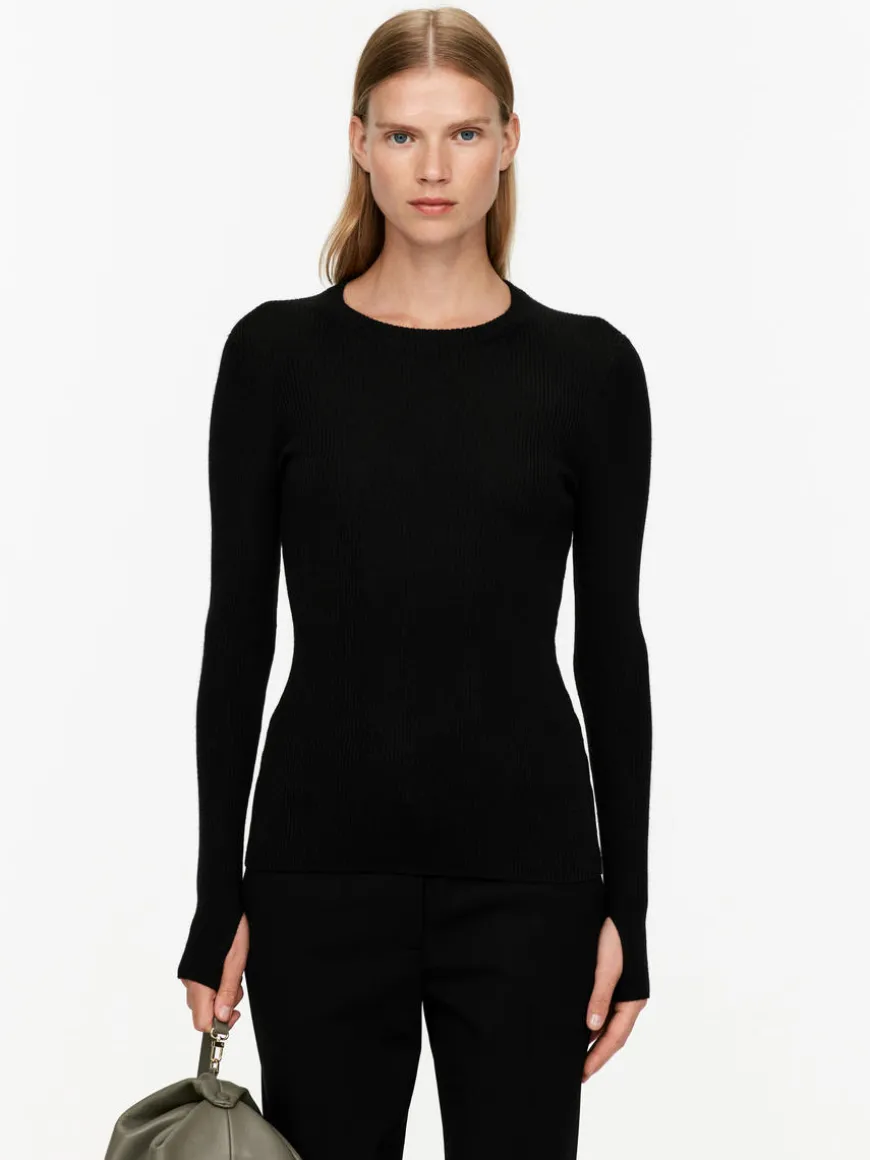 Rib-Knit Merino Top
