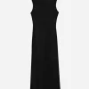 Shawl-Collar Drape Dress