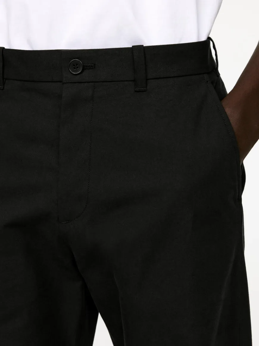Straight Cotton Blend Trousers