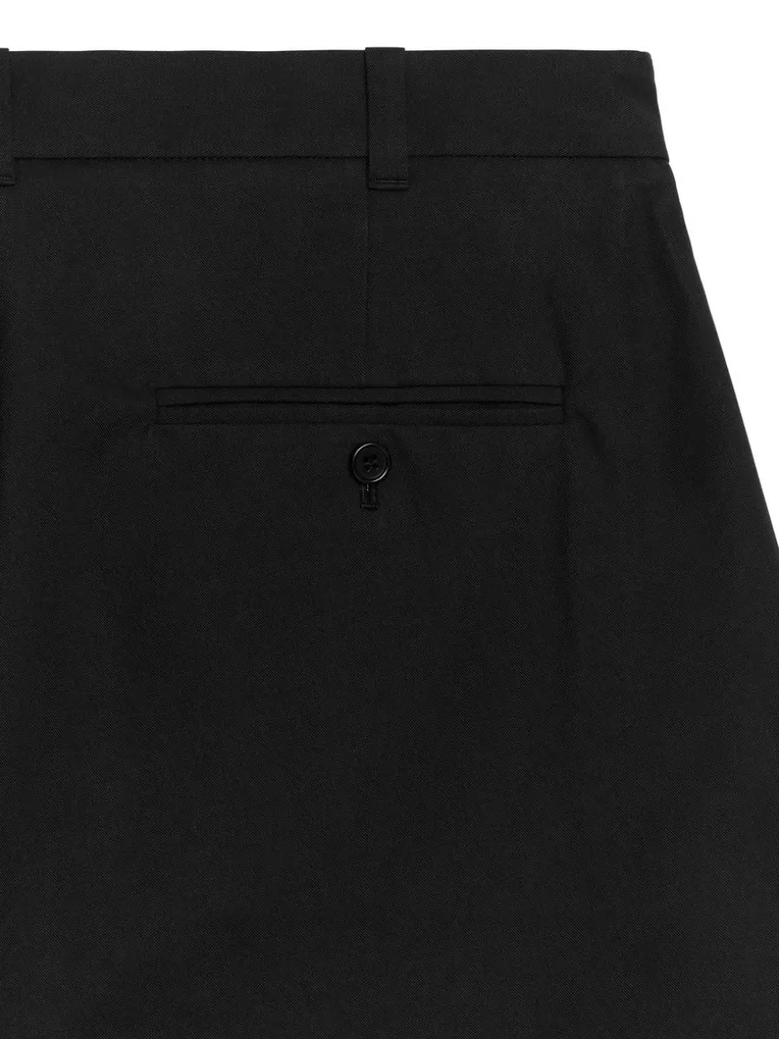 Straight Cotton Blend Trousers