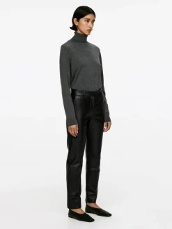 Straight Leather Trousers