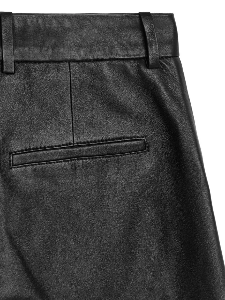 Straight Leather Trousers
