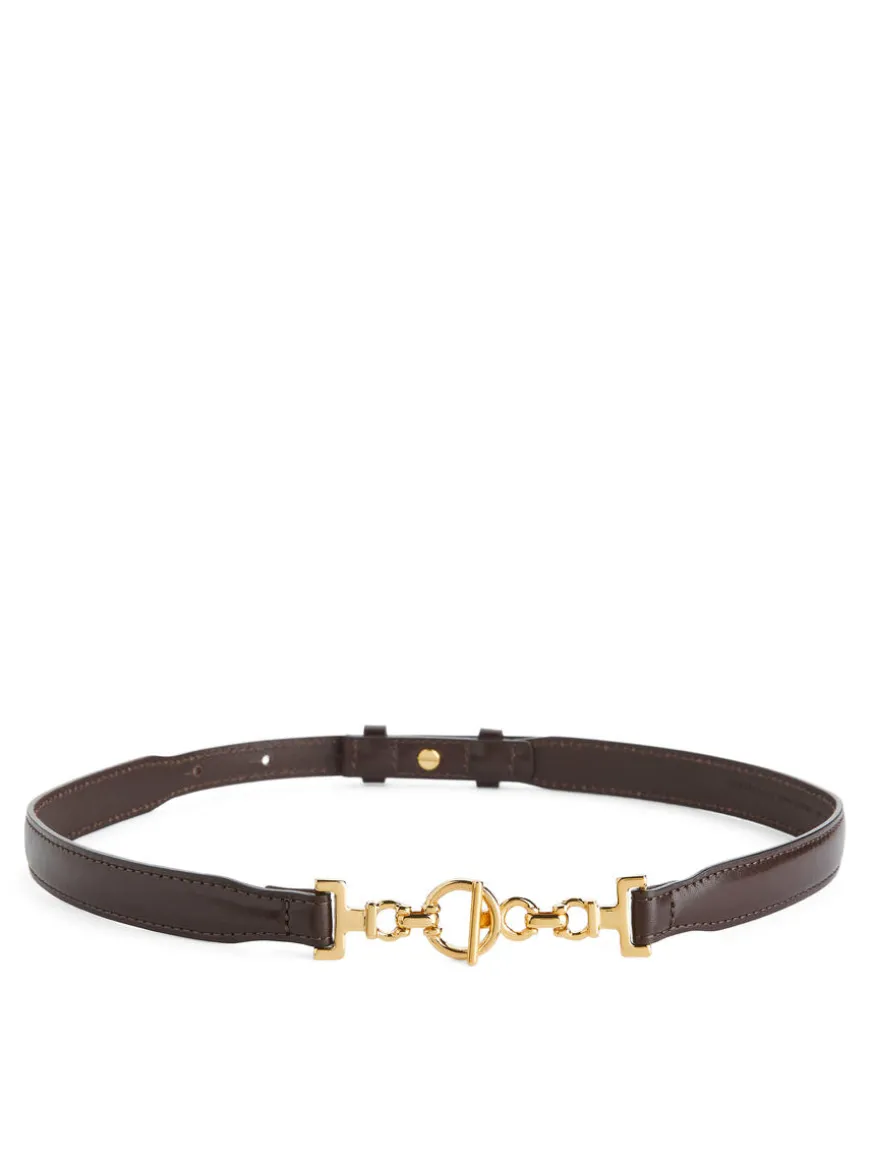 T-Bar Clasp Leather Belt