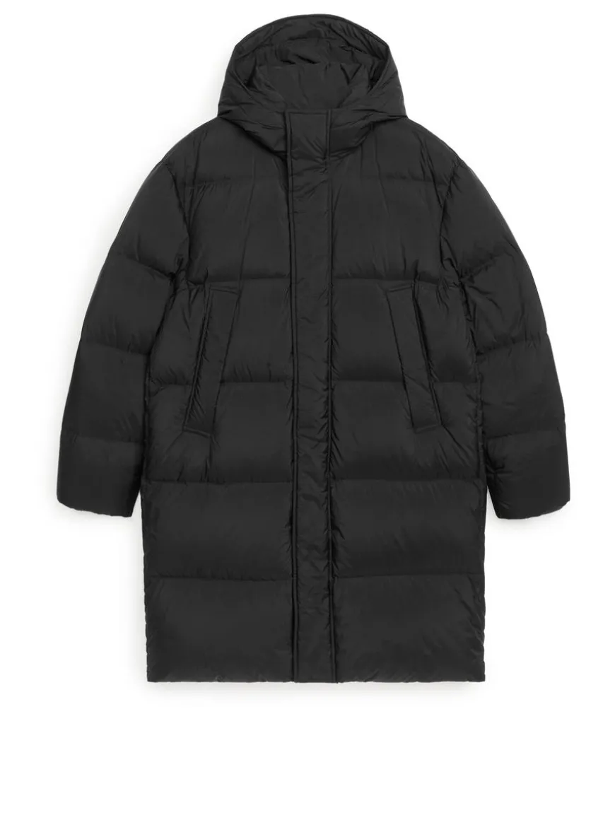Upcycled Down Long Jacket