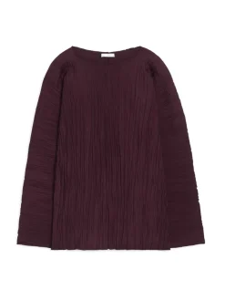 Volume-Sleeve Plissé Top