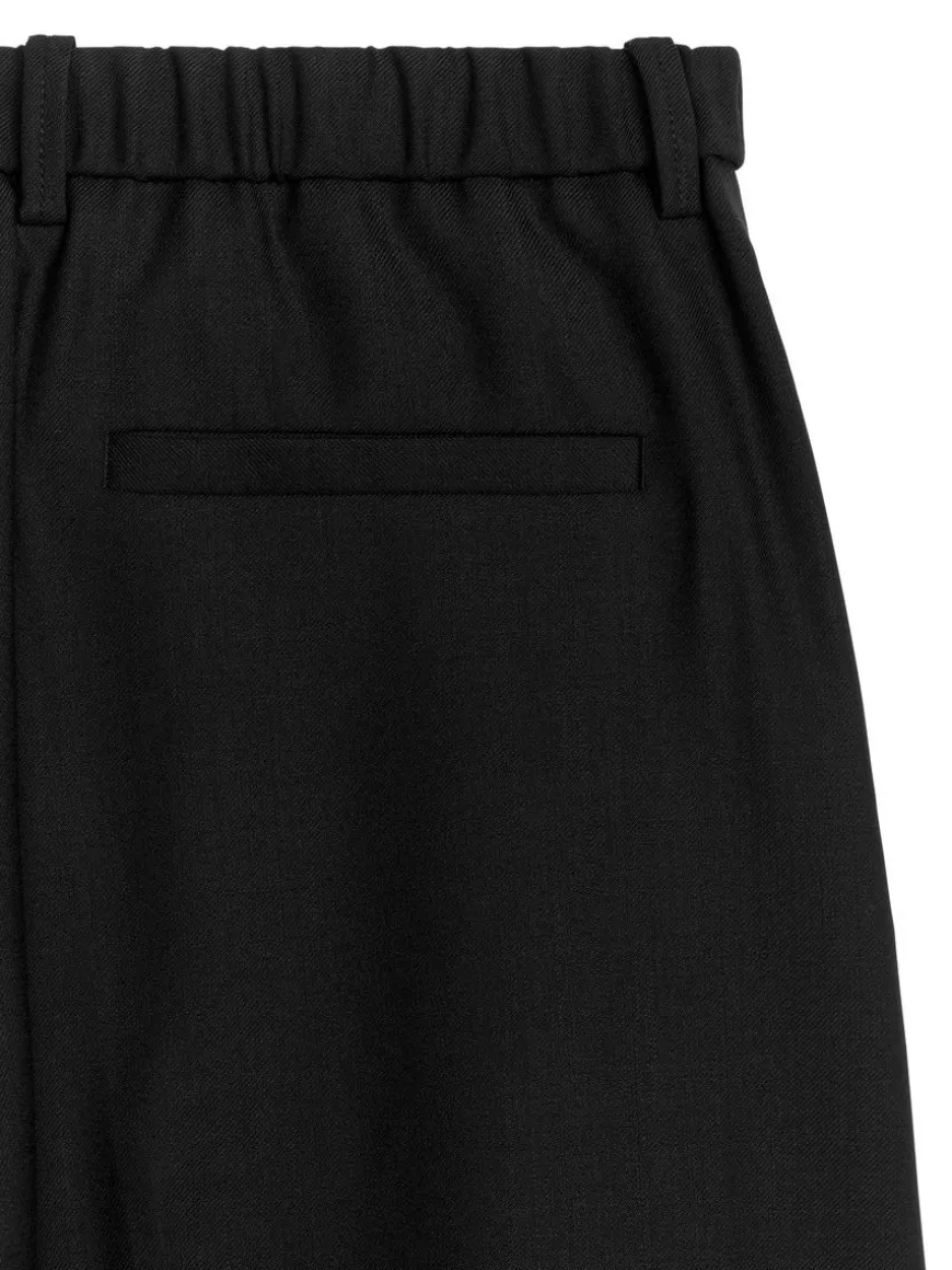 Wide Wool-Blend Trousers