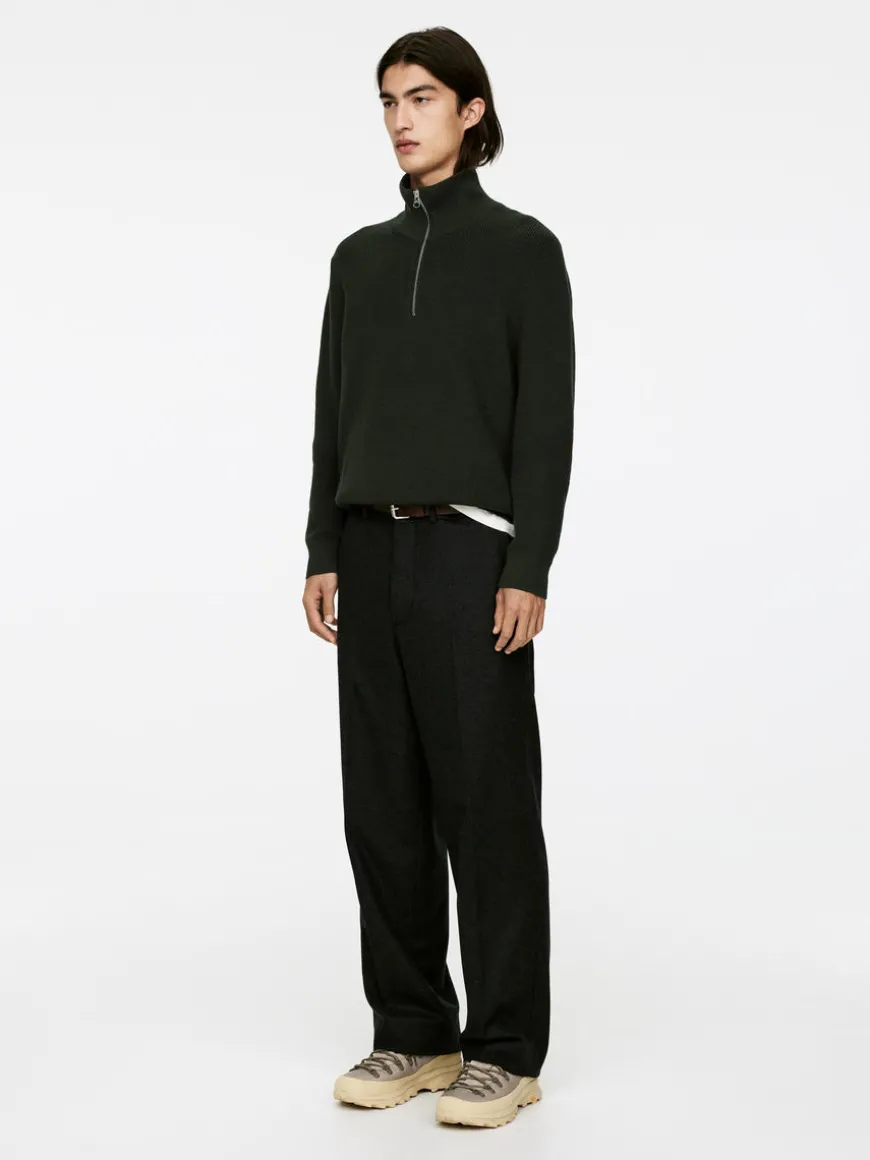 Wool & Cotton Half Zip Jumper