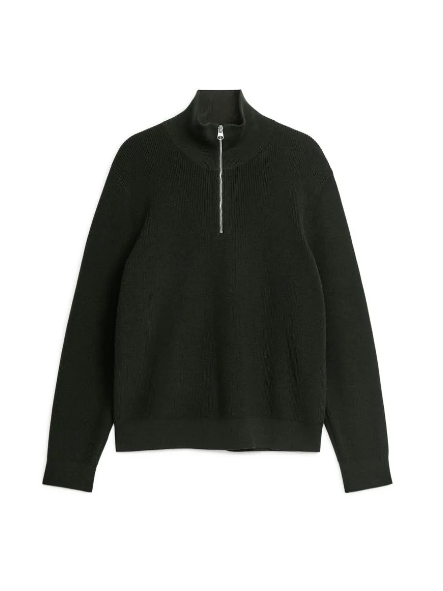 Wool & Cotton Half Zip Jumper