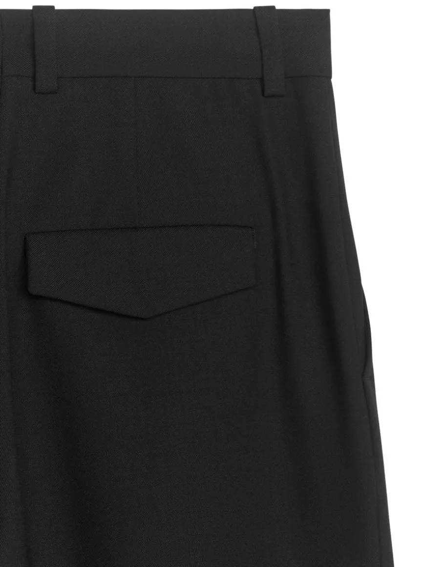 Wool Blend Twill Trousers