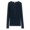 Wool Jersey Henley Top
