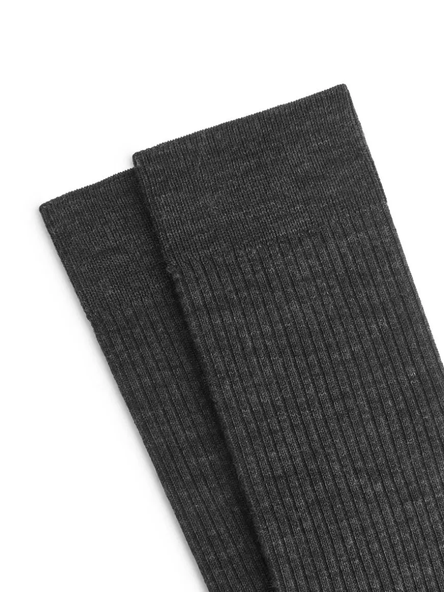 Wool-Blend Rib Socks 2 Pairs