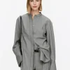 Wool-Blend Tuxedo Shirt